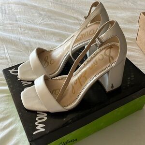 Sam Edelman Cream Block Heel Sandals